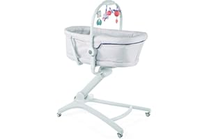 BOPPY Chicco Baby Hug 4en1 Berceau Multifonction pour bébé 0 Mois - 15 kg, lit bébé, Chaise Haute et Chaise de Table, avec Barre de Jeu, Dossier inclinable, Hauteur réglable et 4 Roues