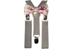 DB DICKIE BOW Children's Kids Boys Cotton Bow Tie & Grey Braces Set