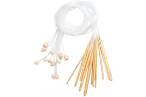 MPEIPILA Uncinetto Tunisino con Cavo, Afgha Uncinetto Set per Principiante in Bamboo, Uncinetto Tunisino Professionale, Uncinetto Tunisino Lungo 120cm, 3-10mm, Crochet Kit in Legno per Coperta Grande
