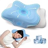 AmzHandler Memory Foam Neck and Neck Pillow, 2 in 1 Ergonomic Cervical Pillow Memory Foam Orthopedic Pillows for Head/Neck/Sh