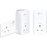 TP-Link TL-PA8010PKIT V3 1-Port Gigabit Passthrough Powerline Starter Kit, Data Transfer Speed Up to 1300 Mbps, Ideal for HD