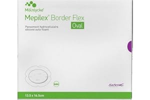 Mepilex Border Flex - Oval 13.5 x 16.5 cm (boite de 16 pansements hydrocellulaire Safetac)