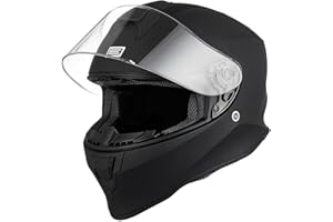 ORIGINE Casco Moto Integral con Visera para Adultos y Niños Homologado ECE (Solid Matt Black,L)