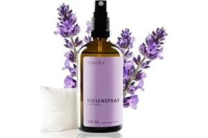 NAKURA® Kissenspray LAVENDEL 100 ml Duftspray und Lufterfrischer - entspannendes Raumspray für Kopfkissen mit reinem Lavendelöl und ohne Chemie – Sanftes Lavendelspray zum Einschlafen und Entspannen