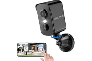 Ediloca 2K 3MP Caméra Surveillance WiFi Exterieure sans Fil, Vision Nocturne Couleur, AI & PIR Détection Mouvement, Extérieure/Intérieure, Audio Bidirectionnel, Noir