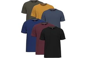 SOFTSPUN 6 Pack T Shirts for Men UK 100% Cotton Tshirts | Premium Plain Crew Neck Mens T Shirts Multipack