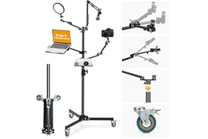 TARION Supporto Fotocamera da Tavolo con Braccio: Supporto DSLR Morsetto Flessibile da Tavolo con Bracci Snodato per Anello Luminoso, Microfono, Fotografia, Video, Stream Titanrig (Set per L'ingresso)
