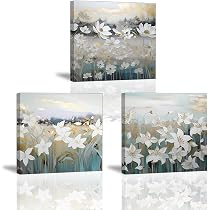 Tableau Toile 3x30x30cm Gardenia - Impression Giclée Décor Mural Moderne