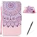Produktbild Feeltech Hülle für Huawei Honor 8 Weich Magnet PU Brieftasche Elegant Kartenfach Extra Dünn Schutzhülle Bunte ReLife MusterKarte Halterung Klapp Ledertasche - Stammes Mandala