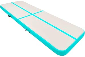 Susany Aufblasbare Gymnastikmatte mit Pumpe Luft-Trainingsmatte, airtrack Tumbling für zuhause Yogamatte Turnmatte Fitnessmatte Hochdichtes PVC 500x100x15 cm Grün