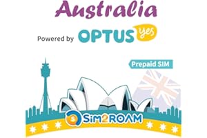 SIM2ROAM Australia Prepaid SIM Card 14 Days| Unlimited Australia local Calls & SMS | 12GB Internet Data+ International Call Credit AU$ 20 | Australia Optus Network (14 Days)