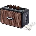 Woodbrass GE5 - Enceinte connectée/Ampli Guitare Électrique 5W Compact et Rechargeable - Clean/Overdrive, Sortie Casque, Enceinte Connectée sans Fil, Format Nomade, 7h d’Autonomie - Noir/Marron