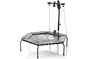 ‎FITENGINE FitEngine Fitness-Trampolin Smart | Gelenkschonender Muskelaufbau, für Starke Bein-, Bauch-, Brust- und Schultermuskeln | Integrierter Trainingscomputer, Expanderbänder, Griffe 3fach höhenverstellbar