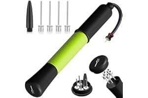 FENXYO Ball Pump with Needle Storage(Never Lose Pin) Basketball Pump with 5 Needles and Extendable Cable, Soceer Football Pumps, Volleyball Pump Rugby Ball Inflator - Great for All Balls - 1&2 Pack Avaiable