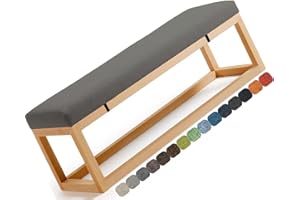 seokor Bench Cushion Kitchen, 2/3 Seater Sofa Lounge Garden Bench Pad, with Zipper Non Slip Removable Furniture Bench Seat Pad Outdoor Indoor Lounge Bench Cushion(C,160x30x5cm)