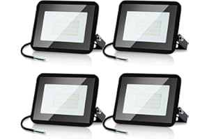 Randaco Lot de 4 spots extérieurs LED 30W Blanc Froid, Projecteur LED extérieur puissant 2550LM 6000K d'éclairage de sécurité, IP66 étanche Éclairage LED pour Cour, allées(sans prise)