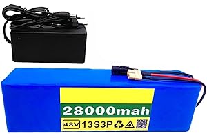 GNIUBBDB Batería de Litio para Bicicleta eléctrica, 48 V, 28 Ah, 13S3P, Paquete de batería de Iones de Litio con Cargador y BMS de 30 A para Kit de Motor de Menos de 1000 W XT90 Plug