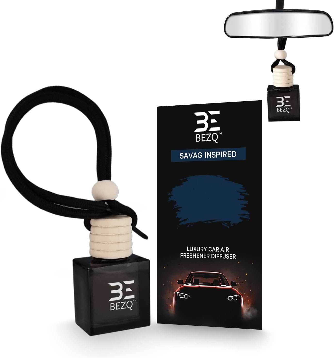 SAVAGE Car Fragrances Inspired Car Air Freshener for Men Diffuser Scent Luxury Ornament Long Lasting (SAVAG INSPIRED) BEZQ