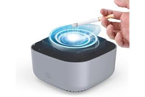 Neioaas Smokeless Ashtray - 2 In 1 Multifunctional Ashtray Air Purifier Ashtray with Filter,Multifunctional Portable Negative Ion Air Freshener for Business Car Home Office (Grey)