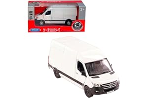 D.A.Y. Republic Official Licensed Mercedes Benz Sprinter White Panel Van 1:48 scale Metal Die Cast Pull Back Action Toy Model (Mercedes Sprinter Van)