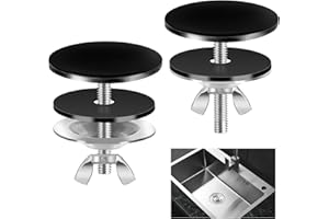 PRETWAD 2 coperture per foro per lavello da cucina da 5 cm, copertura nera per foro del rubinetto in acciaio inossidabile, tappo per foro per lavello in metallo per prevenzione delle perdite