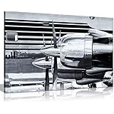 Black & White Douglas Dc-6 Vintage Airplane Canvas Wall Art Picture Print (24x16)