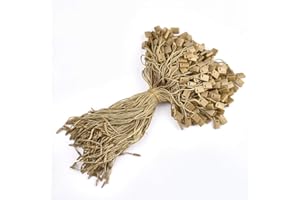 Perlin - 275 etiquetas colgantes con cordón de nailon beige con cierre a presión, pin de 17,8 cm, para etiquetas, ropa, joyas, equipaje y para productos de seguridad DEK102