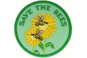 LILIE CREA Patch Save the bees, écusson sauver les abeilles, patch abeilles, protection des abeilles, embroidered patch bee, save the bees 7,5 cm