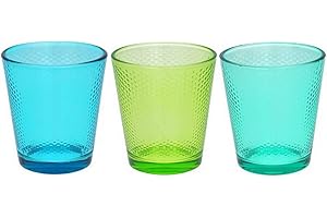 Tognana Juego de 3 vasos, cristal, multicolor en tonos azules