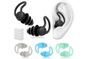 FLEARITZO Tapones para los oídos de natación para adultos 4 Pares de tapones de silicona suaves,impermeables y reutilizables,protección para los oídos para natación,ducha,surf,buceo y deportes acuáticos