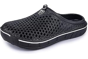 ZXWFOBEY HangFan Men's Women Mules Clogs Slip On Garden Shoes Fur Lined Slides Flip Flops Warm Winter Slipper