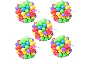 B4E Multicoloured Soft Play Balls For Kids | No Sharp Edges, Non Toxic and BPA Free - Used in Kids or Toddler Ball Pit | Blue/Red/Green/Orange/Pink/Purple/Yellow