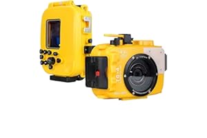 STARBEA Seafrogs Boîtier de caméra sous-Marine de 60 m pour Olympus TG-6 - Boîtier étanche avec Filetage de 52 mm et 67 mm, Double Ports à Fibre Optique, détection de Fuite (TG-4-yellow)