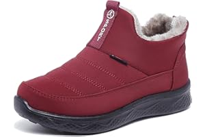 MOUDN Botas De Nieve Para Mujer Invierno Calientes Piel Forradas Zapatos Outdoor De Trabajo Formal Calzado Ligero Que Caminan