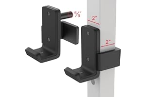 SELEWARE Solid Steel J Hooks for 2" x 2" Tube Power Cage with 1" or 5/8" Hole Squat Rack Attachment, J-Hook Barbell Holder for Power Rack, Set of 2 1500LBS (680 kg) Capacity
