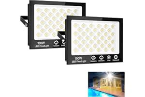 Sararoom Focos LED Exteriores 100W, 10000LM Foco Proyector LED, 6500K Blanca fría Luz Iluminación de Seguridad, IP65 Impermeable Floodlight Interior para Jardín Garaje Patio Estadio Hotel Naves, 2pcs