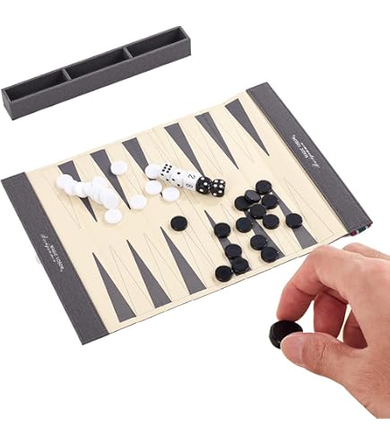 Jeu De Backgammon Transparent WELL HOME - Plateau 30x25 Cm, Pièces Orange Et Rouge