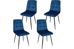 ANVOFONG sedia da pranzo set di 4, addensato olandese cuscino di velluto sedie sala da pranzo Adatto per la sala da pranzo cucina da pranzo, studio lettura, soggiorno tempo libero, Blu scuro