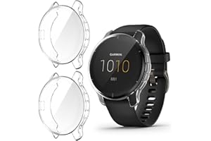 HOMTERN 2-Pack Cases Compatible with GARMIN Venu 2 Plus Case,Flexible TPU Full Cover Shell Shockproof Scratch-Proof Protector Case, 43mm Crystal Clear