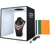 Coverzone Puluzz 30x30x30 cm Katlanabilir LED Fotoğraf &Ccedil;ekim &Ccedil;adırı St&uuml;dyo Işık Kutusu, 120 LED Halka Işık, CRI95, USB G&uuml;&ccedil;,%1
