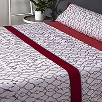 Mora - Juego de sábanas 100% Algodón G60. Cama 135 cm. Rojo