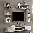 Floating Tv Unit Tv Cabinet Floating shelf Floating Shelf Wall-Mounted TV Cabinet Wall Background Storage Shelf Media Console Floating TV Shelf TV Stand with Drawer for DVD Satellite TV Box Cable Box