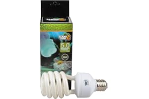 LUCKY HERP Ampoule compacte fluorescente pour reptile UVA/UVB, ampoule 5.0, 13 W, 26 W