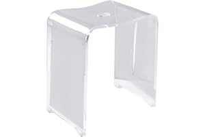 Ridder A211100 Trendy - Sgabello da bagno in acrilico, Trasparente, 39 x 47 x 28 cm