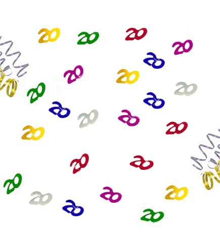 Bunt Glitzerndes Zahlenkonfetti \"7\" – 15 G (ca. 1000 Teile), Metallkonfetti Für 7. Geburtstag, Tischdeko, Streukonfetti