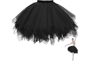 DiiWmme Falda de Tutú para Mujer, Tutu Tul Plisada para Fiesta, Ballet y Celebración, Falda de Tul Vintage para Mujer Adulto