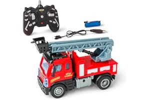 Carson 1:50 Nano City Pompieri 2.4GHz – Auto radiocomandata, veicolo RC, autonomia di 40 minuti, giocattolo per bambini, mezzo da costruzione, auto telecomandata, rosso