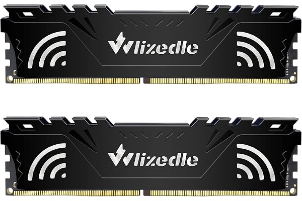 Wlizedle DDR4 32Go Kit (2x16Go) 3200MHz Mémoire RAM XMP 2.0 CL16 UDIMM Module de Mémoire PC4-25600 288-Pin 1,35V pour Ordinateur de Bureau, Noir