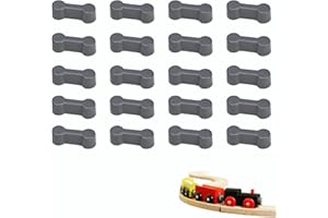 MNIIMALUXE 20 Stück Holzeisenbahn Zubehör,Holzschienen Adapter Verbinder,Schienenverbinder Holzeisenbahn,Gleisanschlussadapter Wiederverwendbare,Universal Track Connector für Kinder Spielzeugzug Spur Verbindung