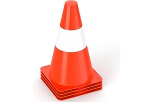 ALYOEN Warnkegel 23cm, 4 Stück Verkehrshütchen Markierungshütchen,stapelbar Warnleitkegel Leitkegeln,Verkehrskegel,Straße Sicherheit Markierungshütchen für Outdoor Aktivitäten und Festliche Veranstaltungen